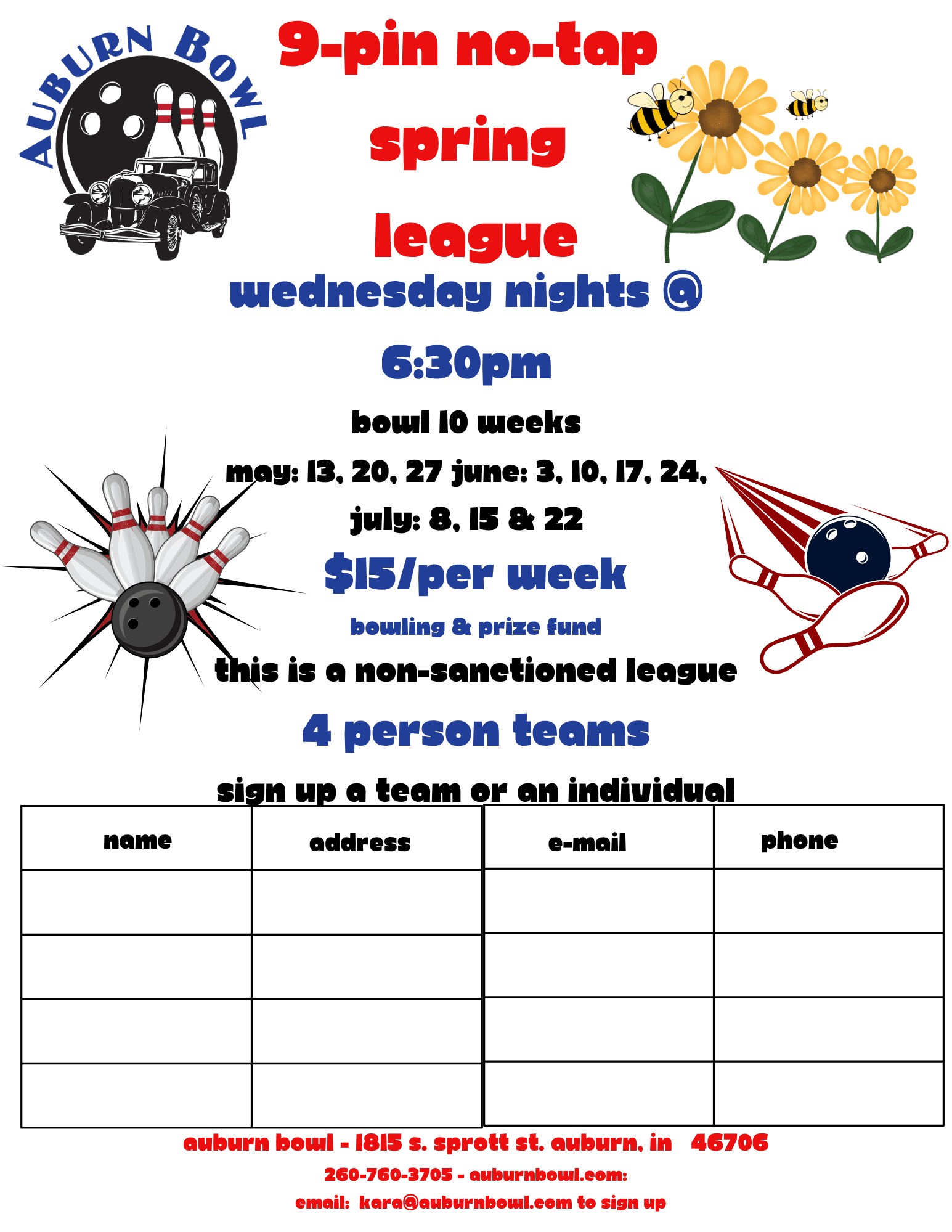 9-Pin No-Tap Spring League