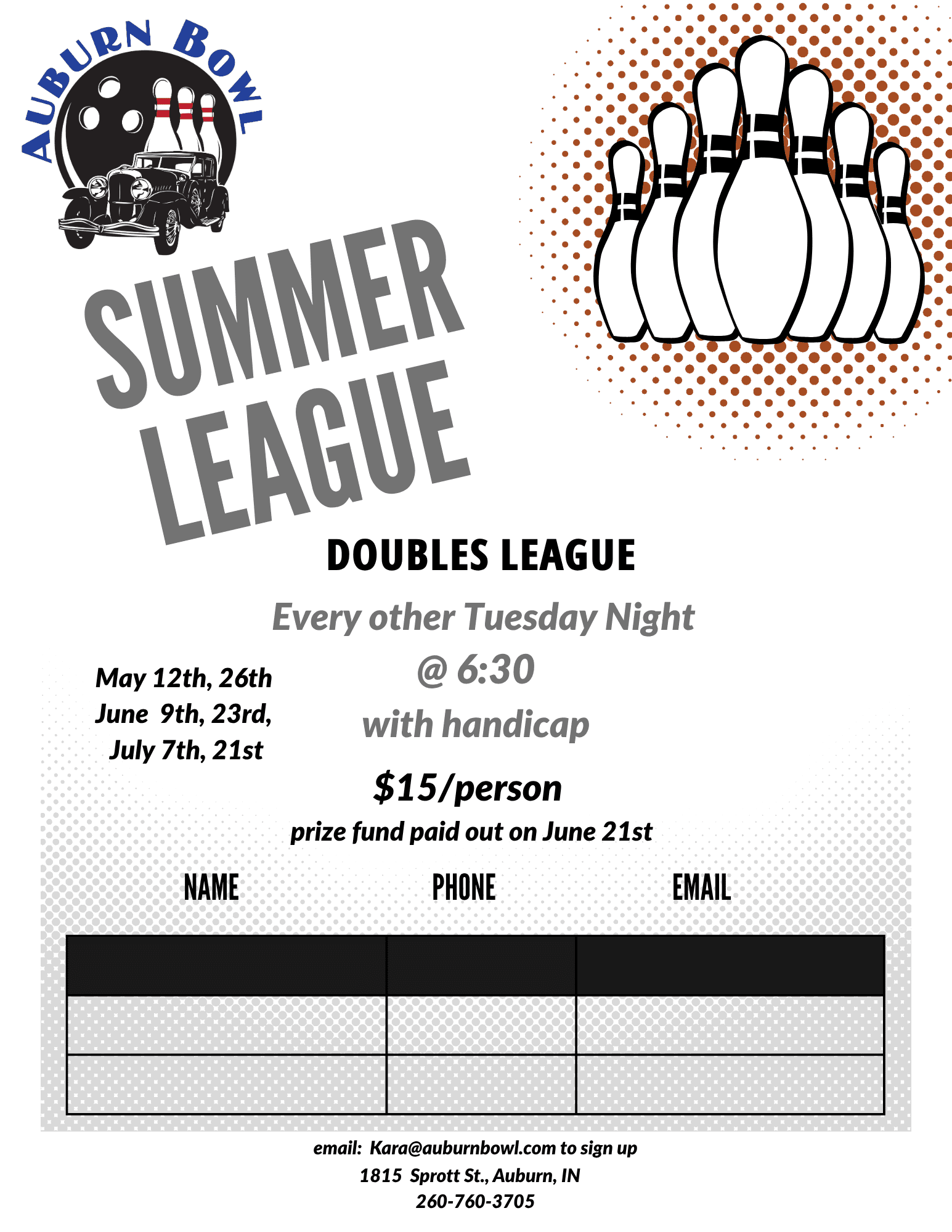 Bowling doubles league